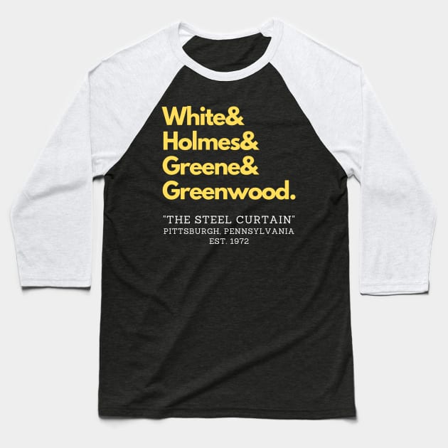 Pittsburgh's Steel Curtain Defense Baseball T-Shirt by capognad